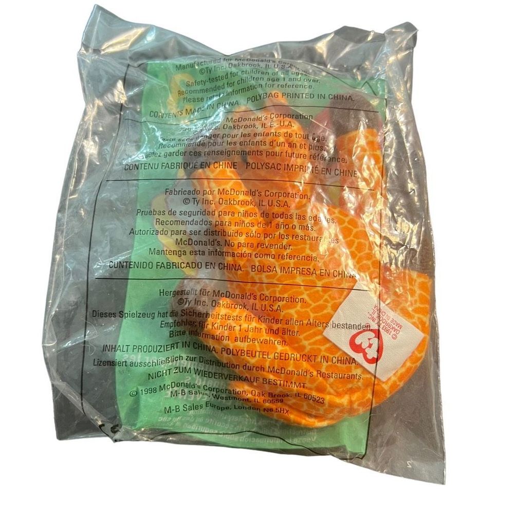 McDonalds‎ Ty Teenie Beanie Babies Lot Of 3 1998 Inch Worm Doby Dog Twig Giraffe - Picture 7 of 7